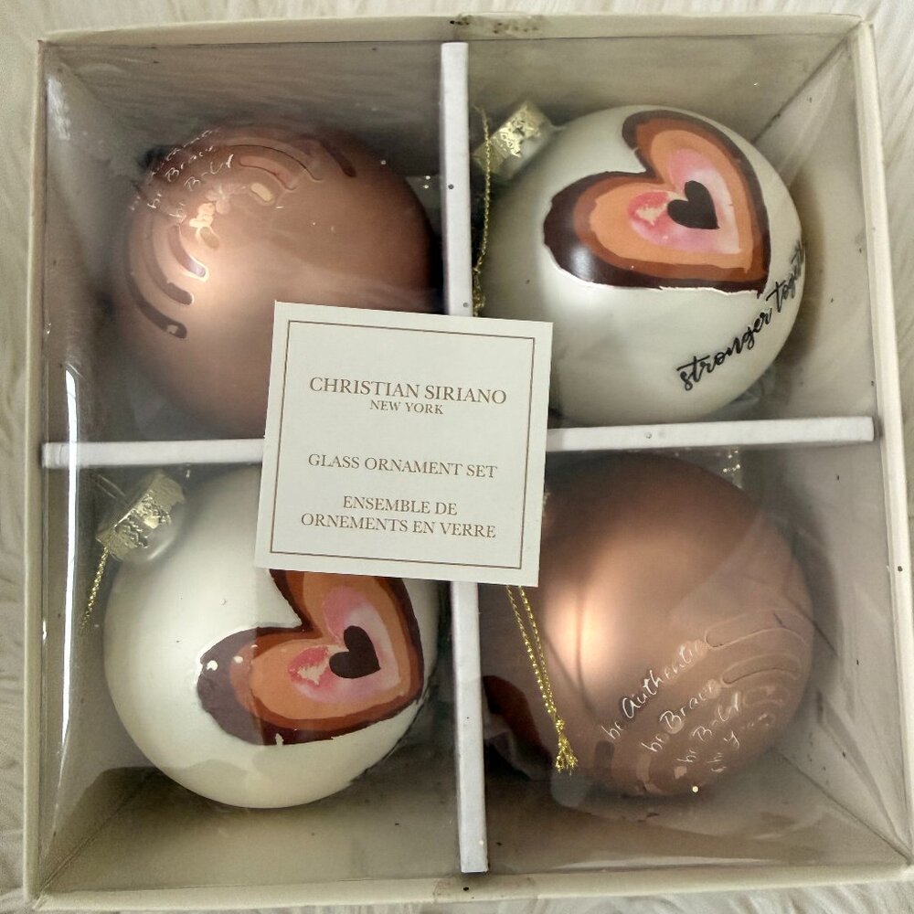 Christian Siriano New York Glass Ornament Set – Set of 4